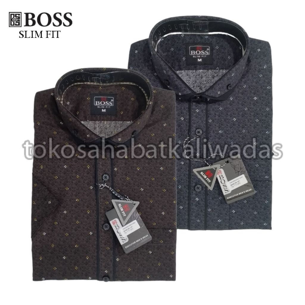 KEMEJA TANGAN PENDEK SLIMFIT BOSS 1267