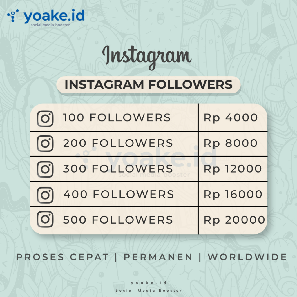 YOAKE Follower Real Aktif New Followers Optimasi Murah Pengikut IG No Drop Global High Quality Follo