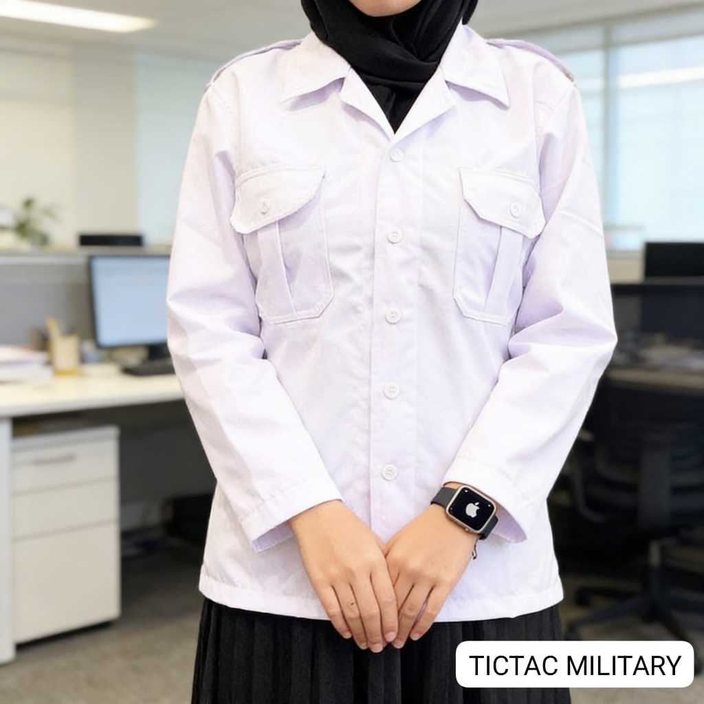 Kemeja putih polos wanita kerja kantor PNS Guru PPL atasan baju kantoran cewek jumbo terlaris COD