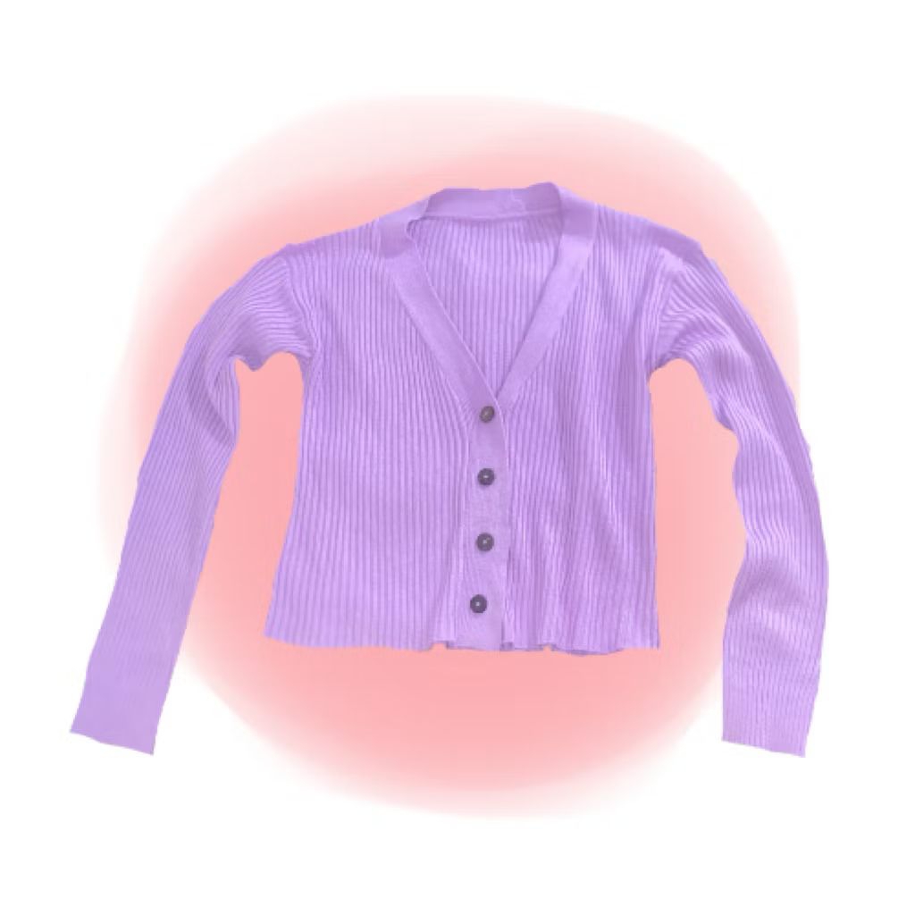 preloved cardigan ungu muda 18k + admin