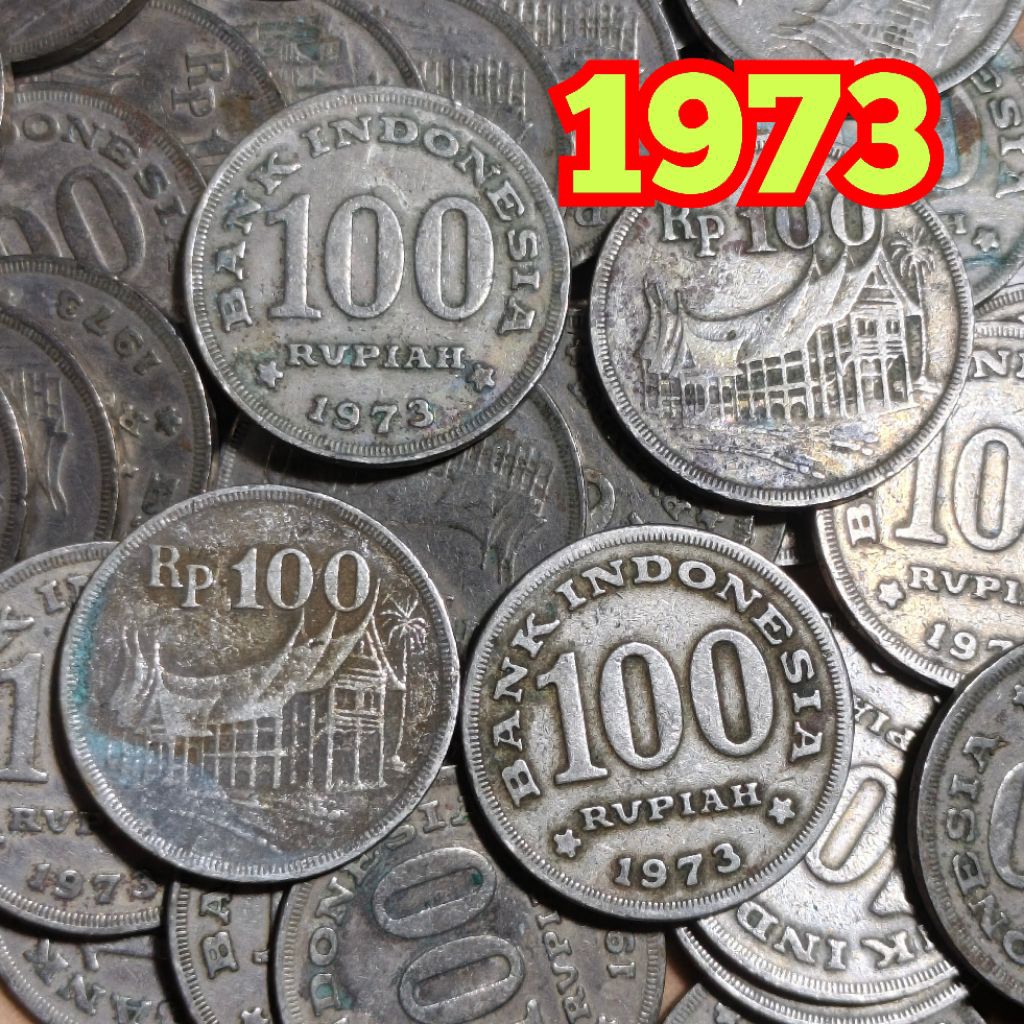 Kotor Rp 100 Rupiah Tebal Tahun 1973 Rumah Gadang Uang Koin Logam Indonesia