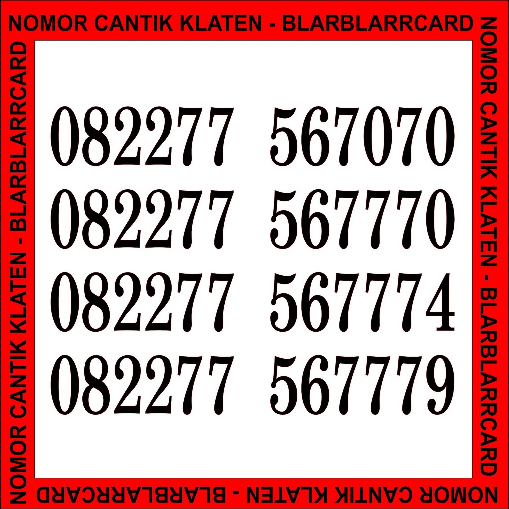 Perdana Nomer - Nomor Cantik Telkomsel Simpati 082277 ekor 56777X 7070