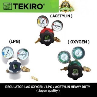 tekiro regulator las OXYGEN / ACETYLIN / LPG HEAVY DUTY 100% BODY KUNINGAN JAMINAN ASLI ORIGINAL
