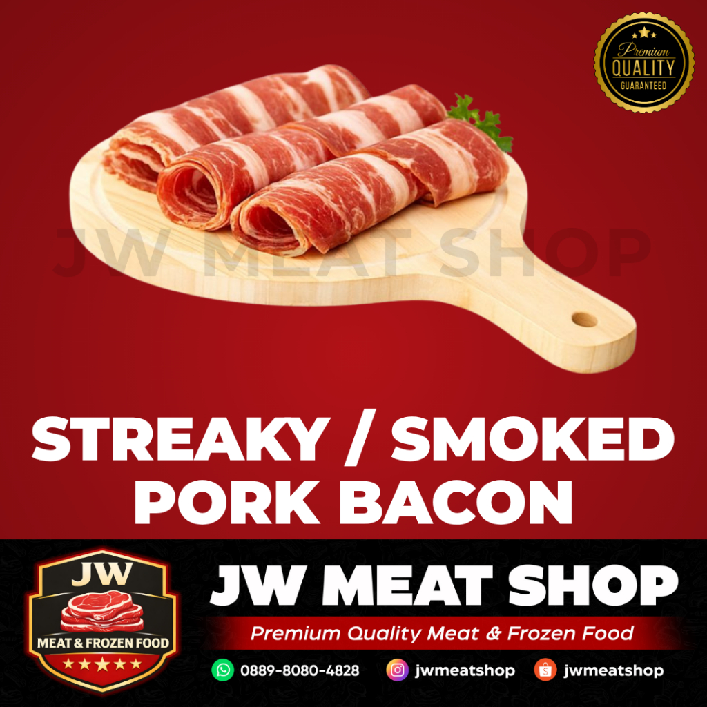 Streak Pork Bacon 500gr / Smoked Bacon / Bacon Babi
