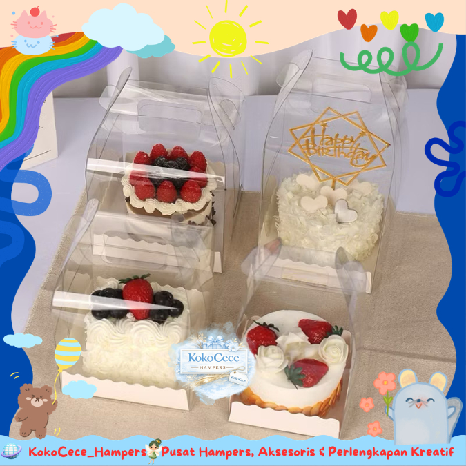 Box Mika Kotak Handle 15 x15 Box Mika Cake Gable 12 x 12 Kotak Kue Mika 13x13 KC