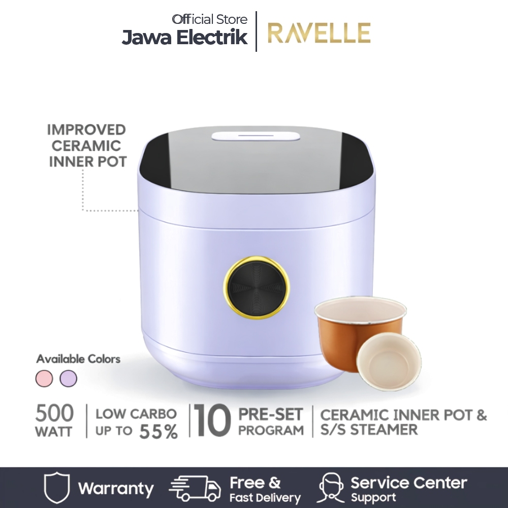 Ravelle Digital Rice Cooker Low Carbo 3L (1.2L Nasi)