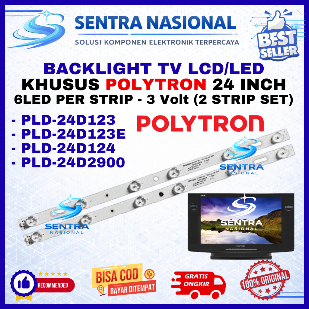 BACKLIGHT TV LED POLYTRON 24 INCH PLD24D123 PLD24D123E PLD24D124 PLD24D2900 ORIGINAL | BACKLIGHT TV 