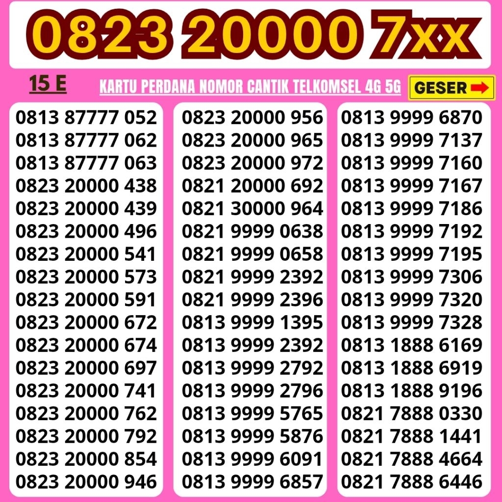 NOMOR CANTIK SIMPATI 4G LTE NOMER TELKOMSEL KARTU PERDANA SIMPATI CANTIK NOMER TAHUN LAHIR 150an NOC