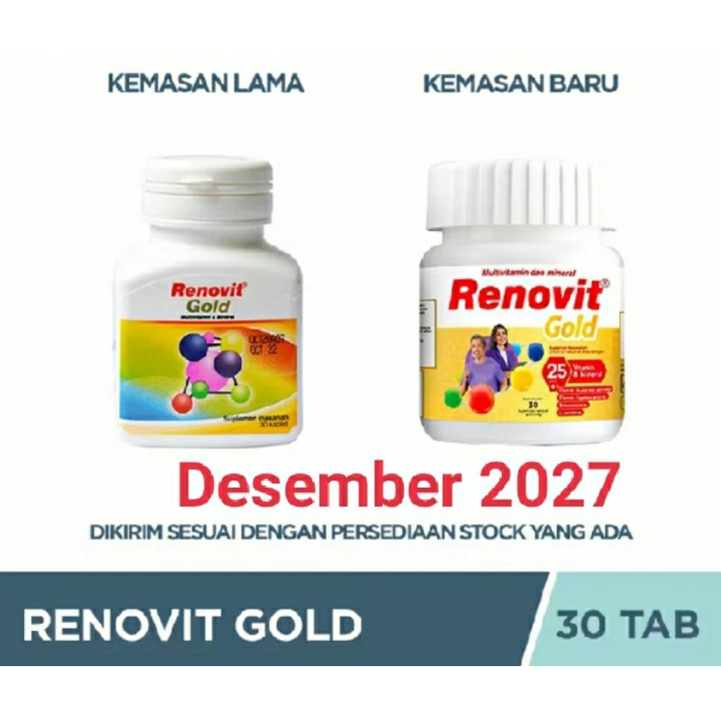 renovit gold 30 tablet multivitamin khusus lansia