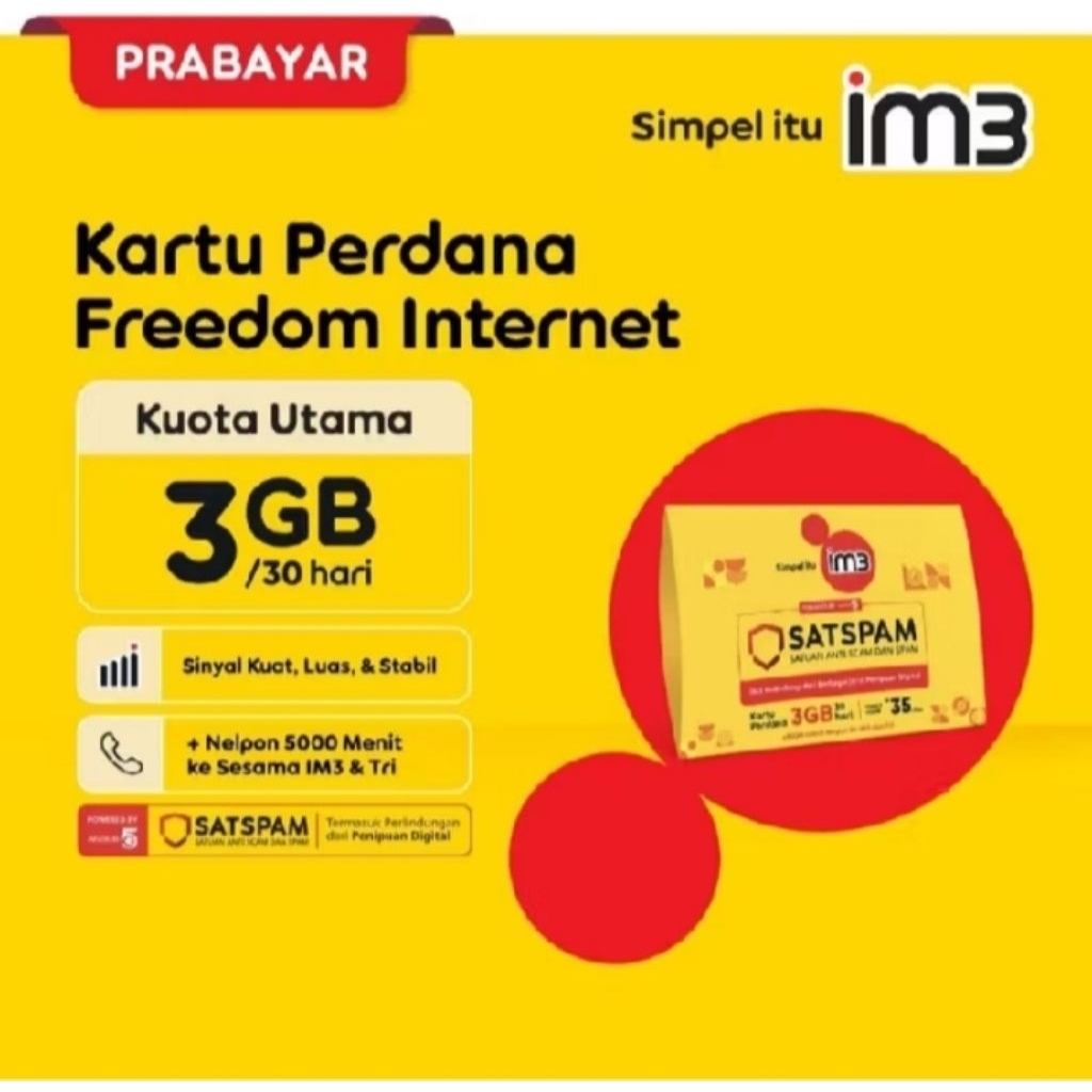 KARTU PERDANA IM3 FREEDOM INTERNET