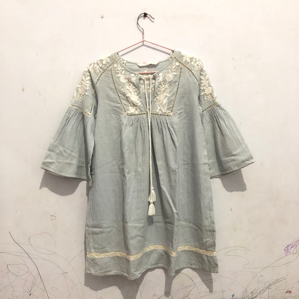 ZARA Blouse Bohe Katbol bordir