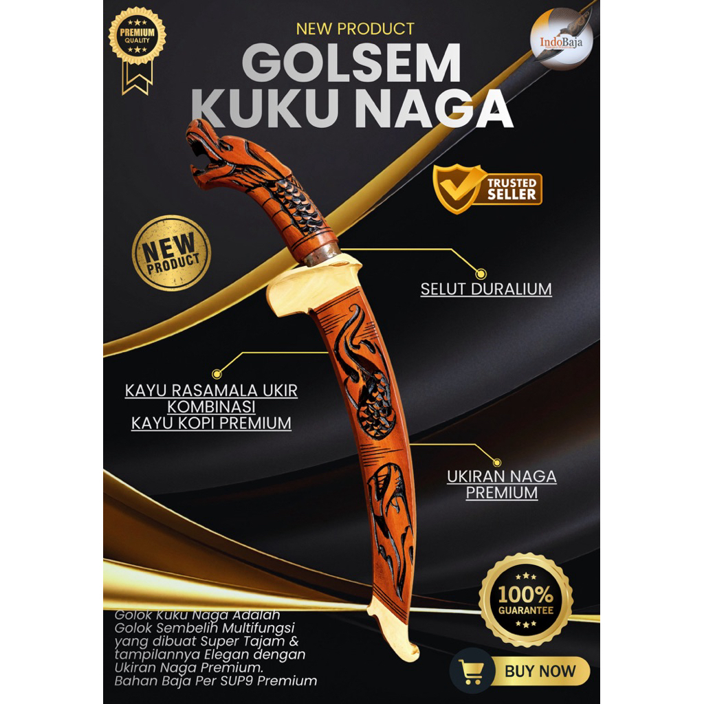 [INDOBAJA] GOLOK SEMBELIH KUKU NAGA PREMIUM GOLOK BAJA PER SUP9 PREMIUM ASLI ORIGINAL SUPER TAJAM