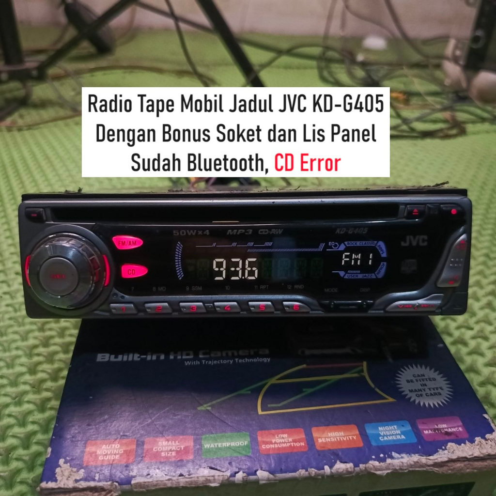 Radio Tape Mobil Jadul JVC KD-G405 Sudah Bluetooth Dengan Soket dan Lis Panel | Kondisi Bekas