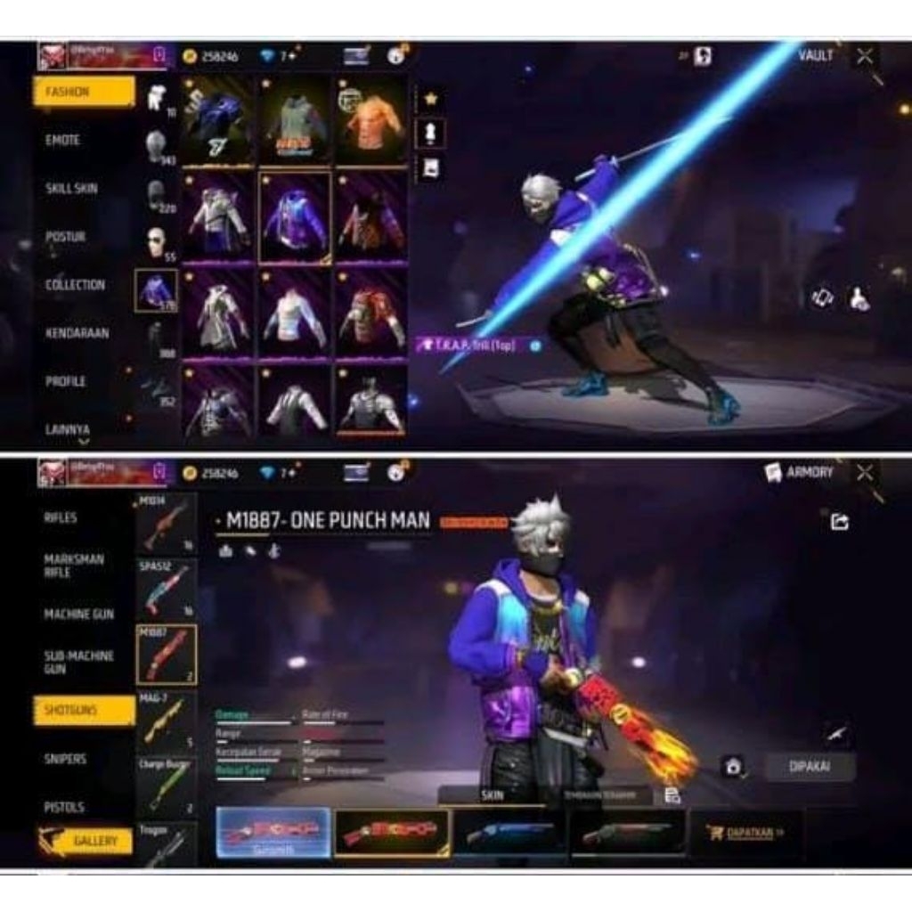 jual akun fire free terbaru sultan mumer