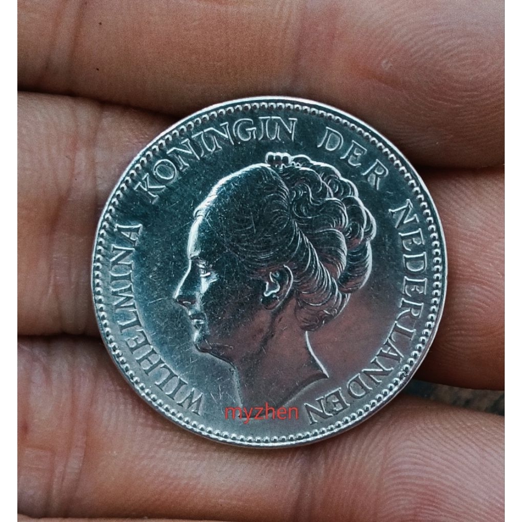 (AF)koin perak wilhelmina 1G 1931 asli