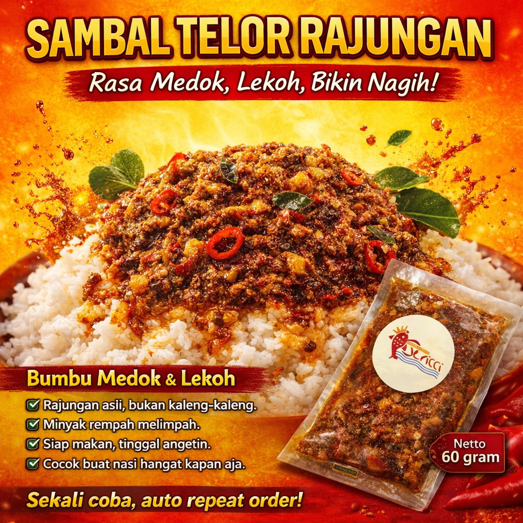 [VIRAL SAMBEL TELUR RAJUNGAN GRESIK] KEMAS SACHET SAMBAL TELUR RAJUNGAN KHAS GRESIK REMPAH ENAK/SAMB