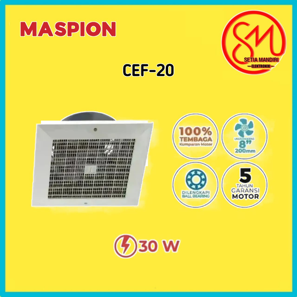 Maspion CEF-20 Ceiling Exhaust Fan 8 Inch Plafon CEF20 CEF 20