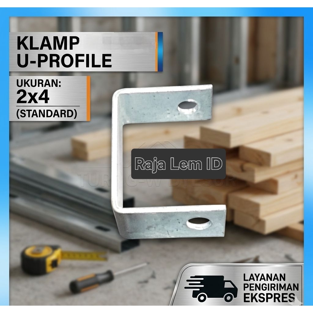 U Clamp 2x4 Plat U Penggantung Hollow U clamp hollo 2x4 Harga Eceran