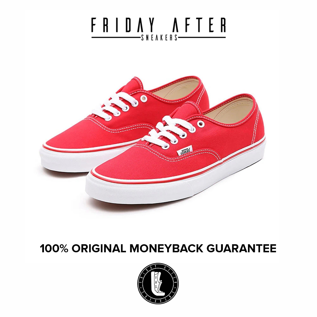 Sepatu Sneakers Pria Wanita Vans Authentic Red Chili Classic Original Resmi PT Navya dan GMG