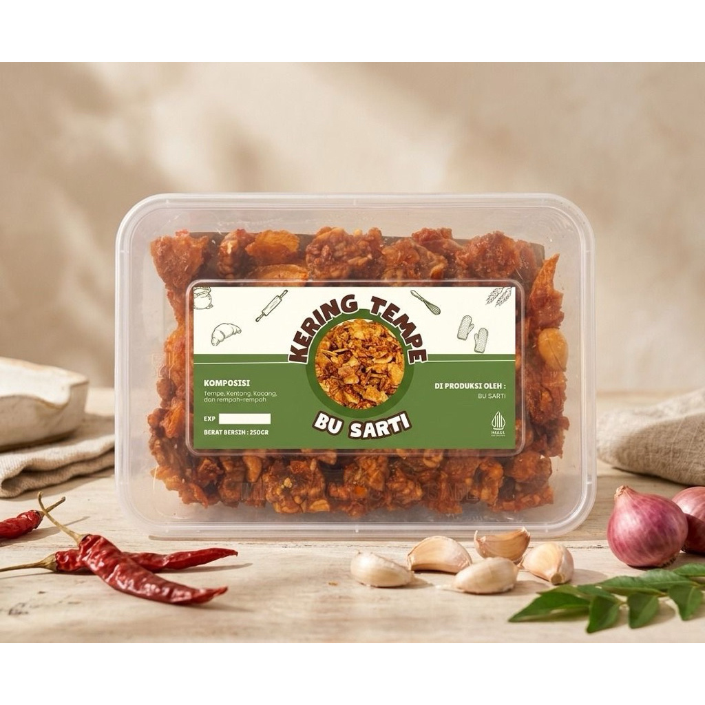 KERING TEMPE MIX KENTANG & KACANG - BU SARTI ,250gr