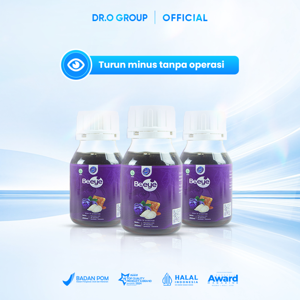 Beeye 3 Botol - Madu Beeye Obat Mata Minus Herbal Atasi Mata Kemerahan Bpom Approved