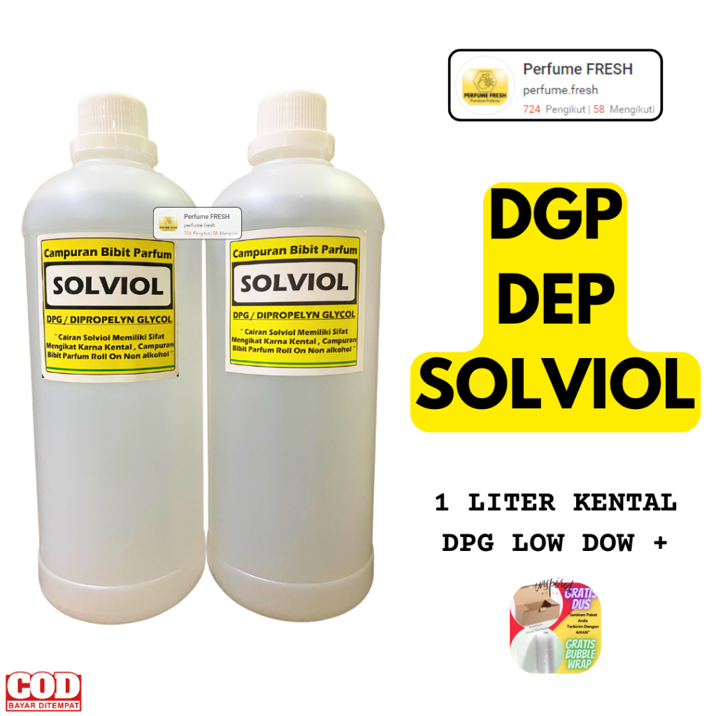SOLVIOL Dow Low + / DPG / DEP ( 1 LITER Murni KENTAL ) - DPG - Solviol - Pelarut Parfum Non Alkohol