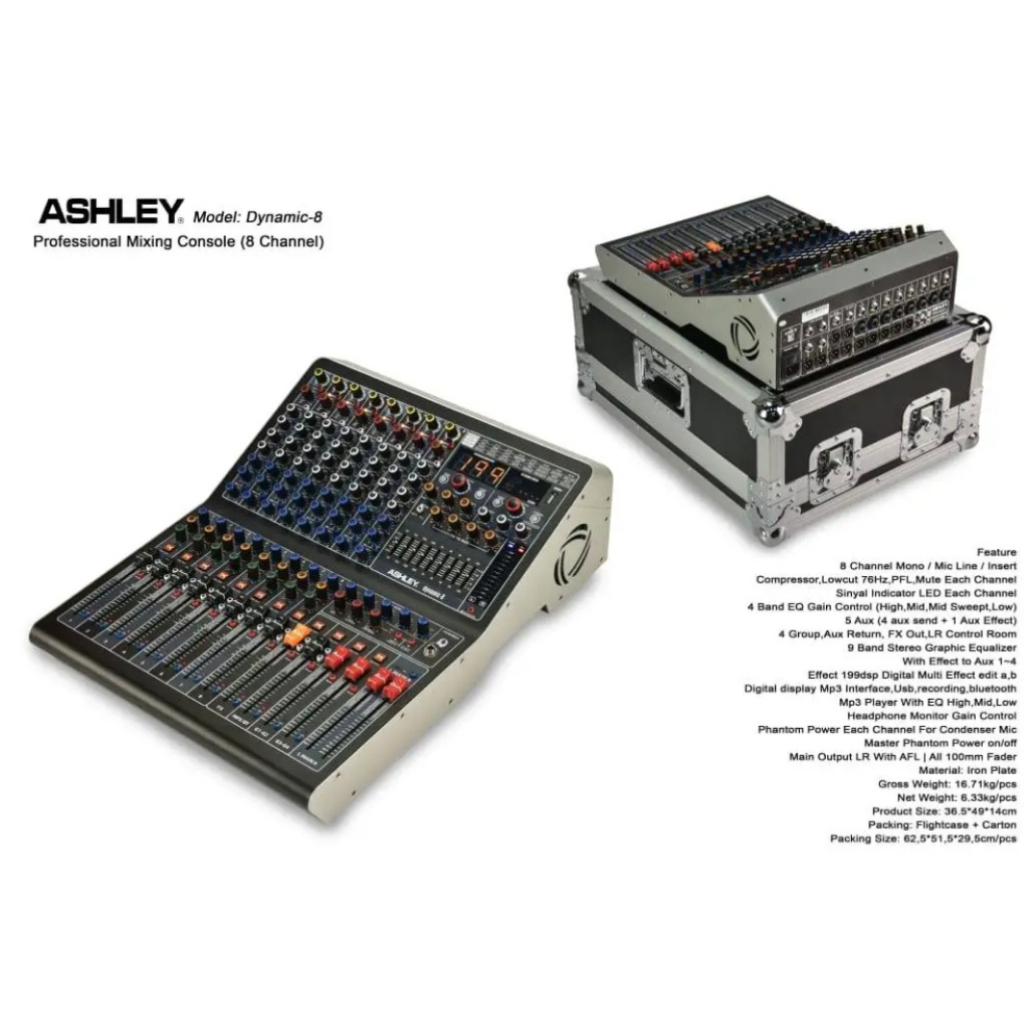 Mixer Ashley Dynamic 8 Mixer Ashley 8 Channel Original