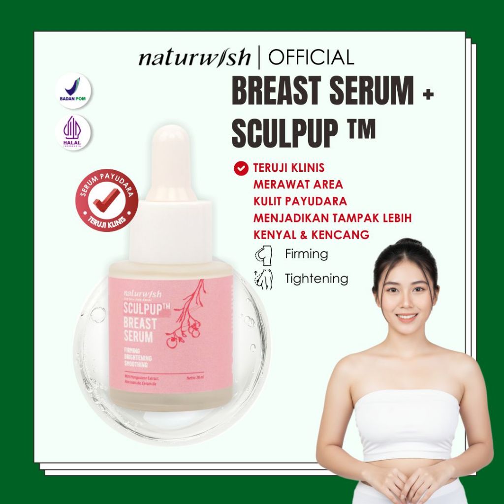NATURWISH Breast Serum Payudara SCULP UP | BPOM HALAL Bust Up Fit Treatment Push Up Bra Cup BH Pasut