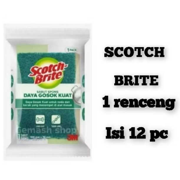 SCOTCH BRITE spon cuci piring scotch-brite 1 renceng isi 12pcs