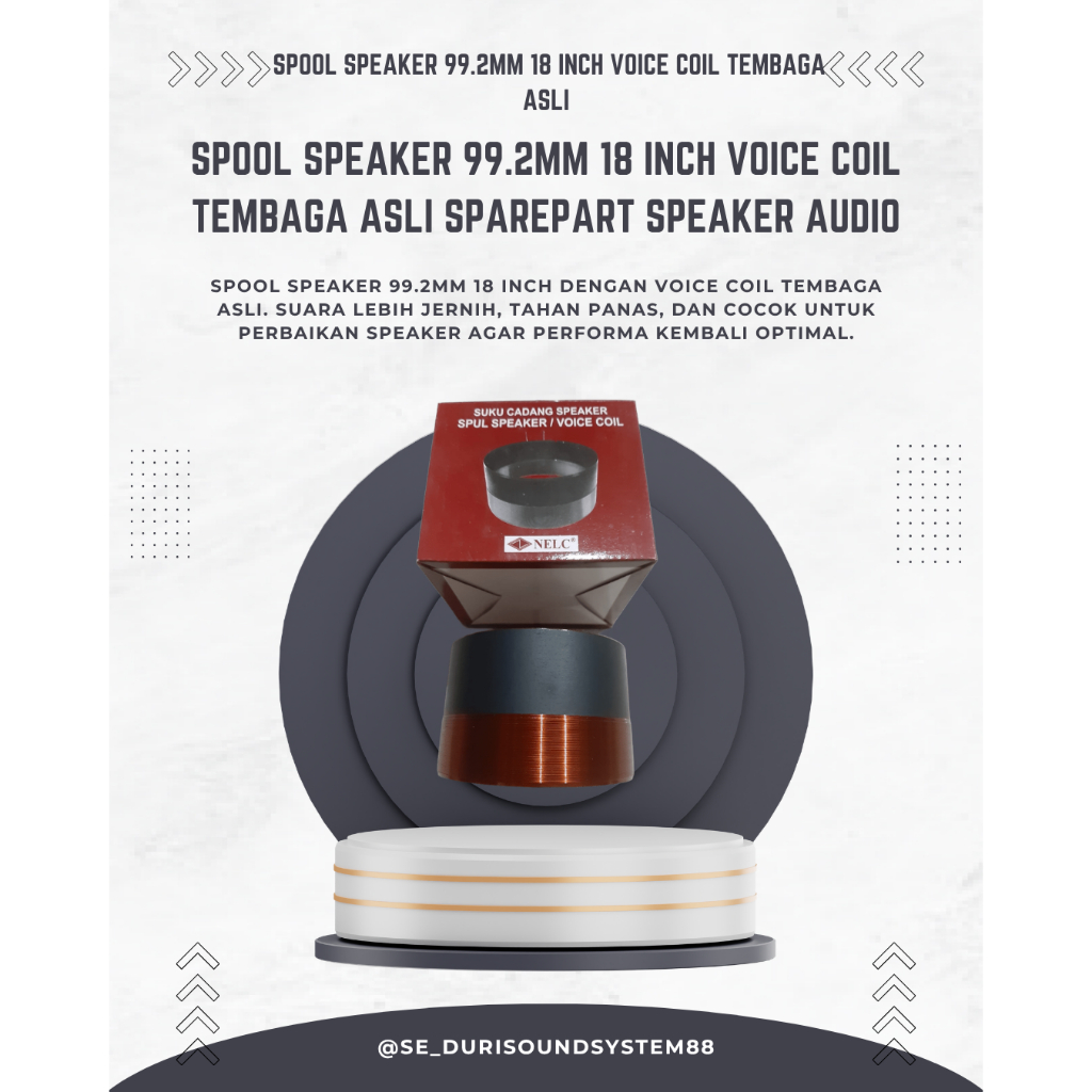 Spool Speaker Tembaga Asli 18 Inch Speaker 99.2mm - Suara Kualitas Studio SPOOL SPEAKER 99.2MM