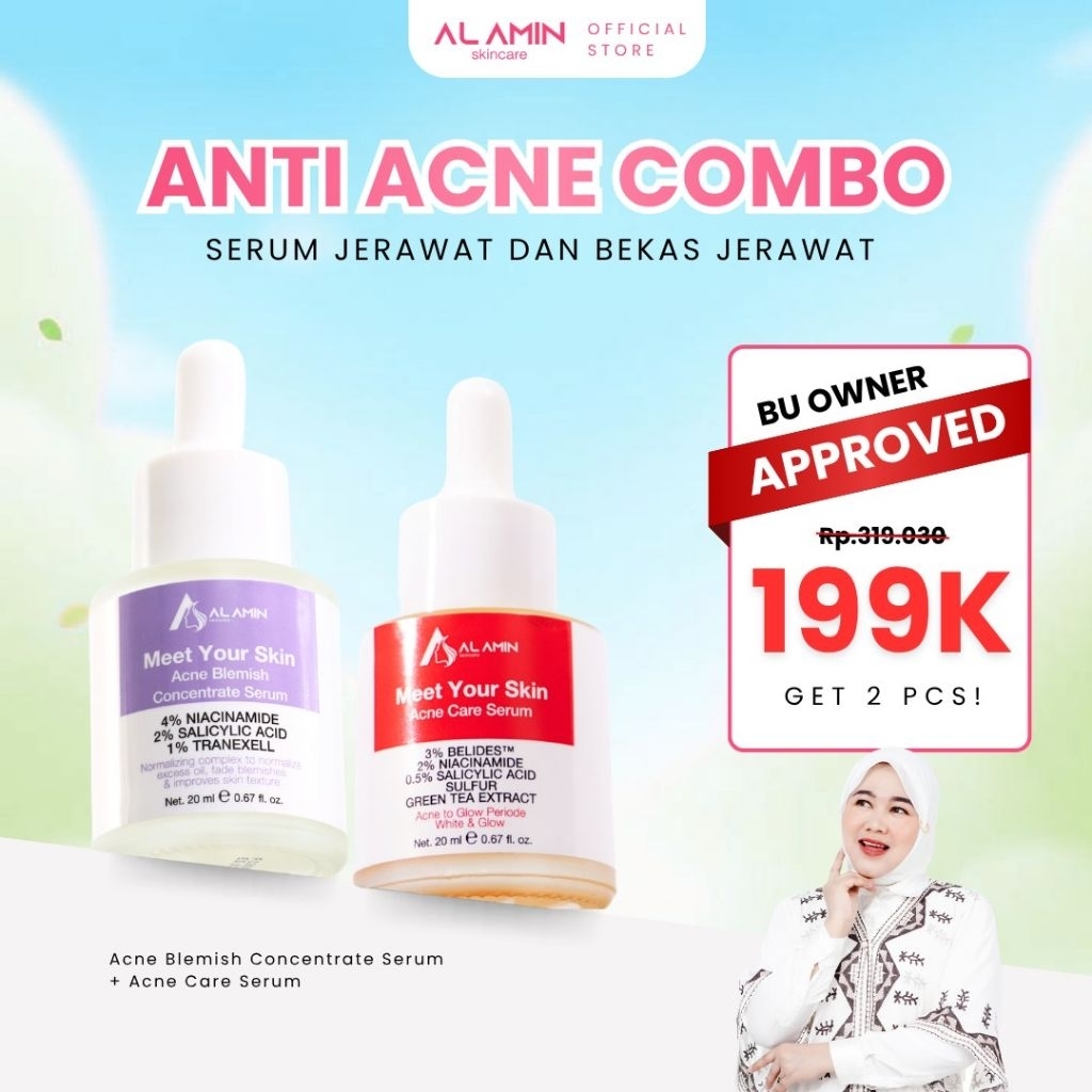(Bu Owner Approved) Bundling Serum Acne Jerawat Bekas Jerawat Alamin Skincare
