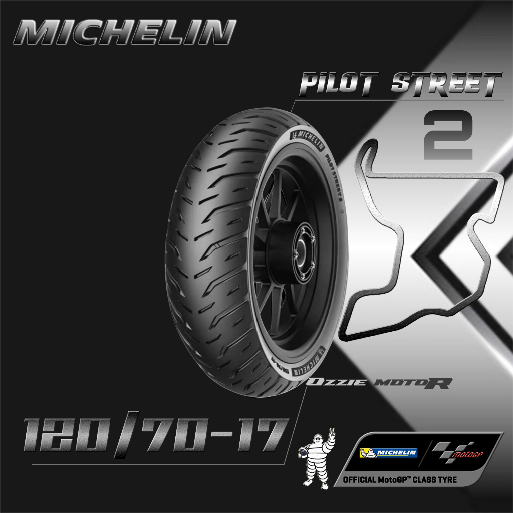 BAN MICHELIN PILOT STREET 2 RING 17 TUBELESS UKURAN 100/80-17 | 110/70-17 | 120/70-17 | 130/70-17 | 