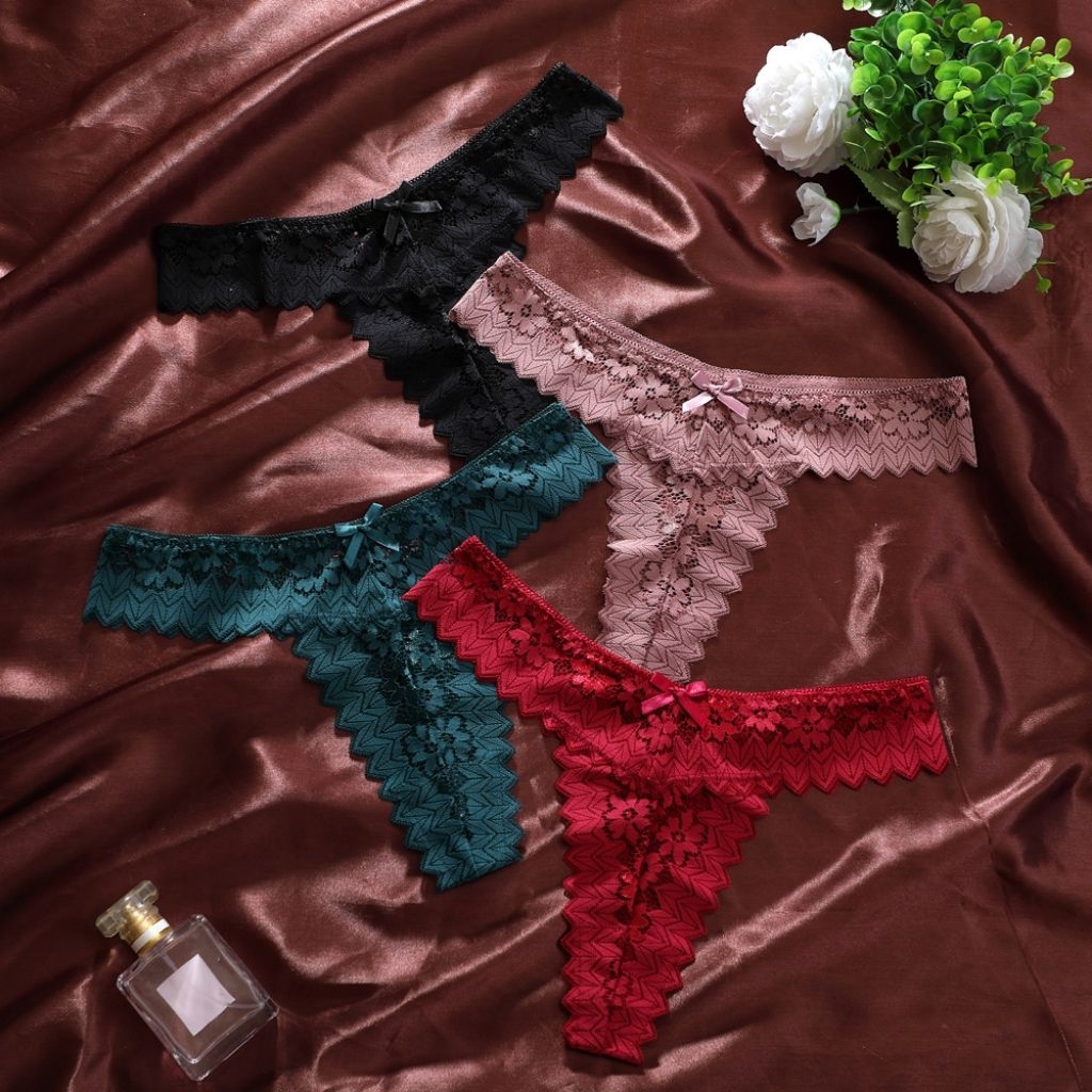 Shema Panty G string Lace Celana Dalam Transparant