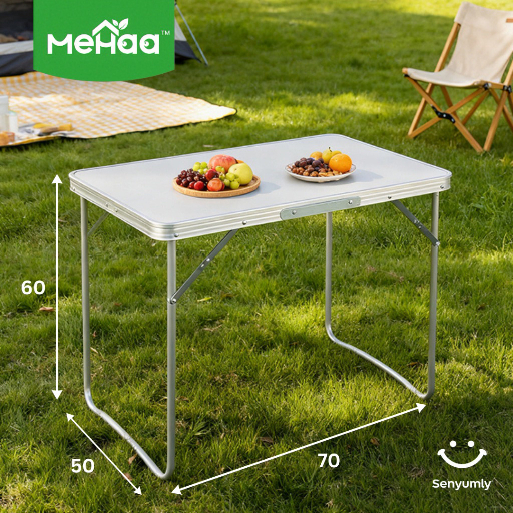 Meja Lipat Portable preloved Serbaguna Putih untuk jualan