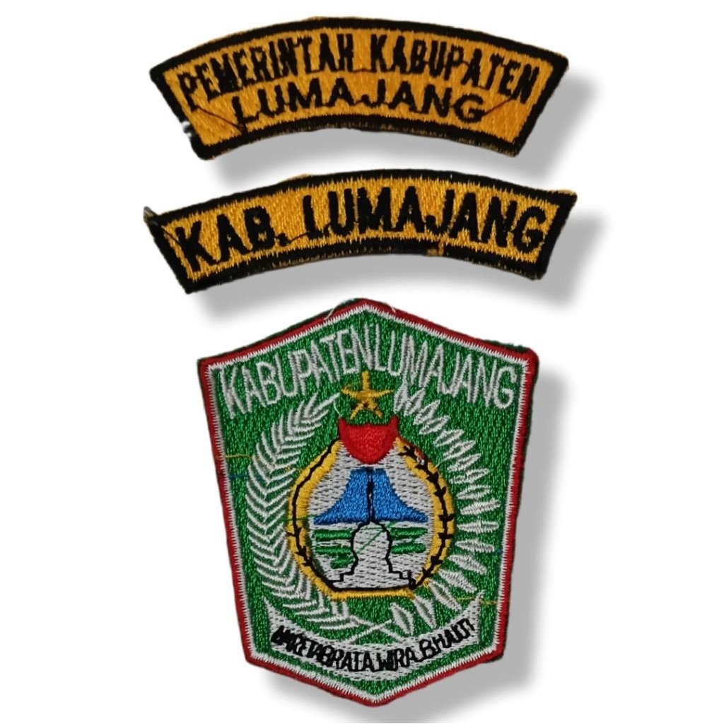 BET / BADGE BORDIR DINAS " KAB. LUMAJANG , PEMERINTAH KABUPATEN LUMAJANG , LOGO LUMAJANG "