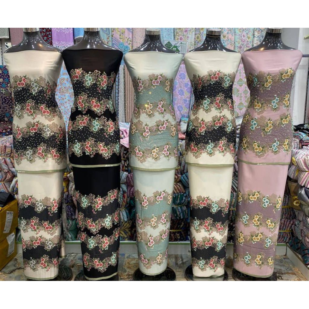 KAIN PASANG MALAYSIA ALFARO SILK DILENGKAPI BATU TABUR