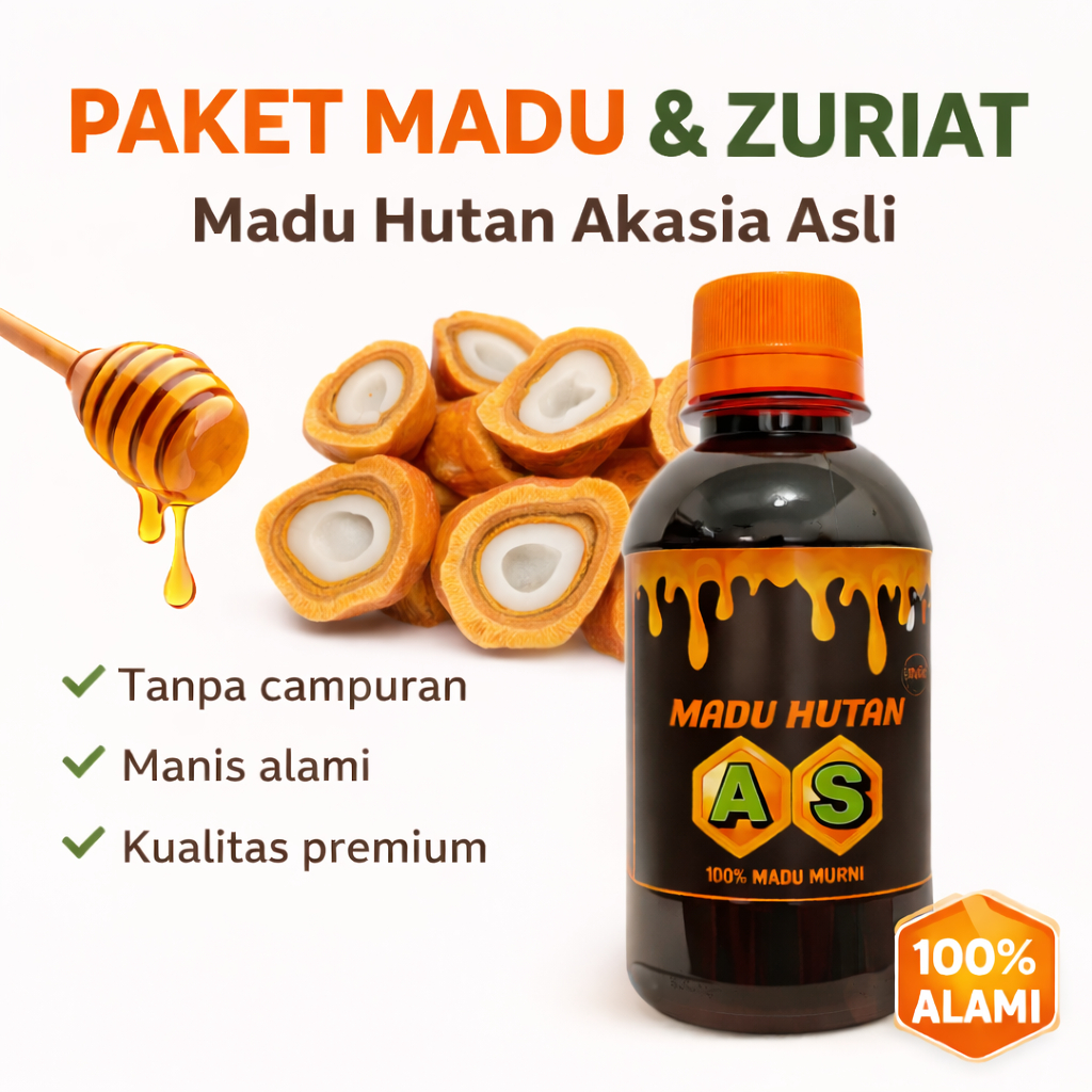 Paket Zuriat madu  Promil zuriat  Belah Asli free testpack Buah Zuriat Mesir Belah Asli madu asli