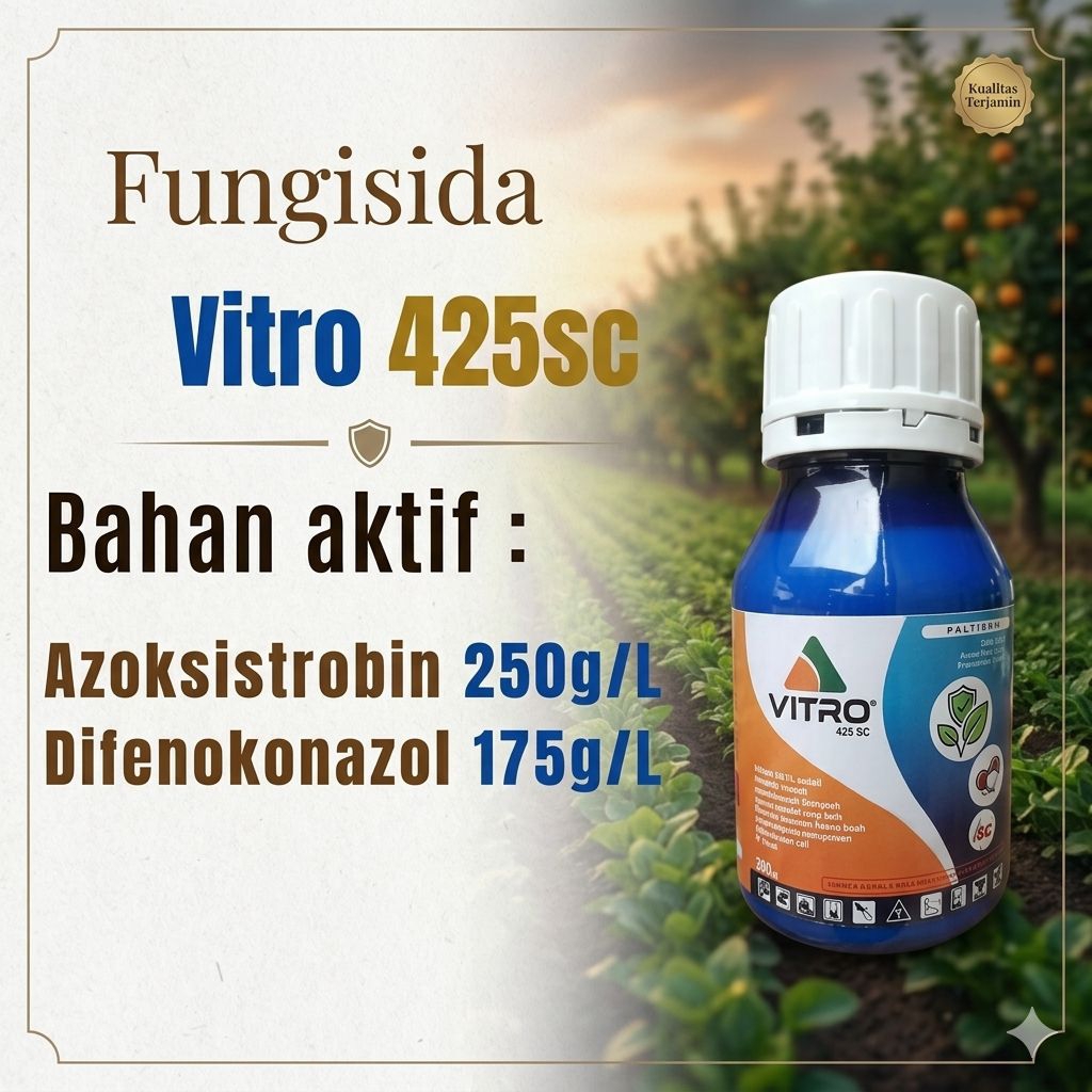 FUNGISIDA VITRO 425SC UKURAN 250ML BAHAN AKTIF AZOKSISTROBIN DIFENOKONAZOL AMYSTARTOP ANTRACOL ZPT