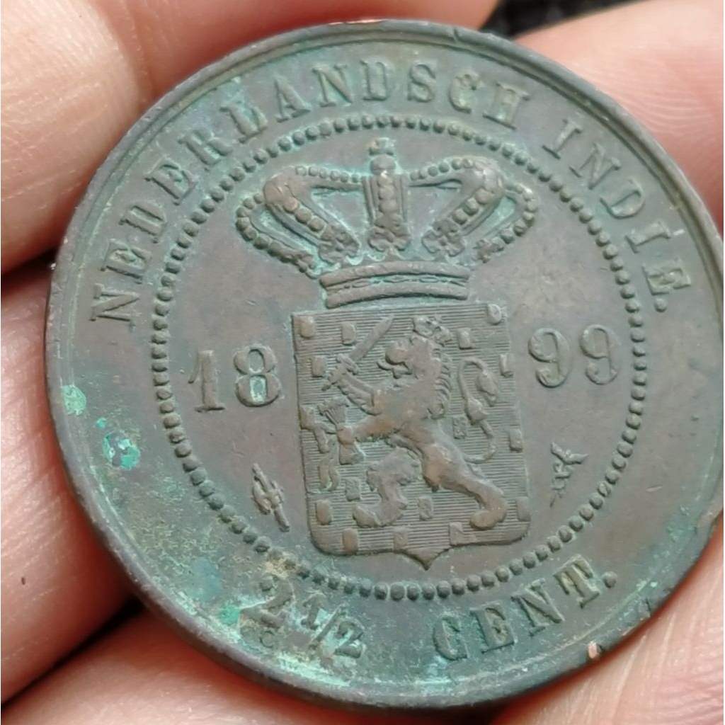 Koin Kuno Benggol 2,5 Cents 1899 ned indie zaman belanda
