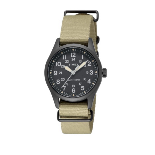 Timex Expedition North 36mm black dial Military watch Solar Quartz Nylon strap