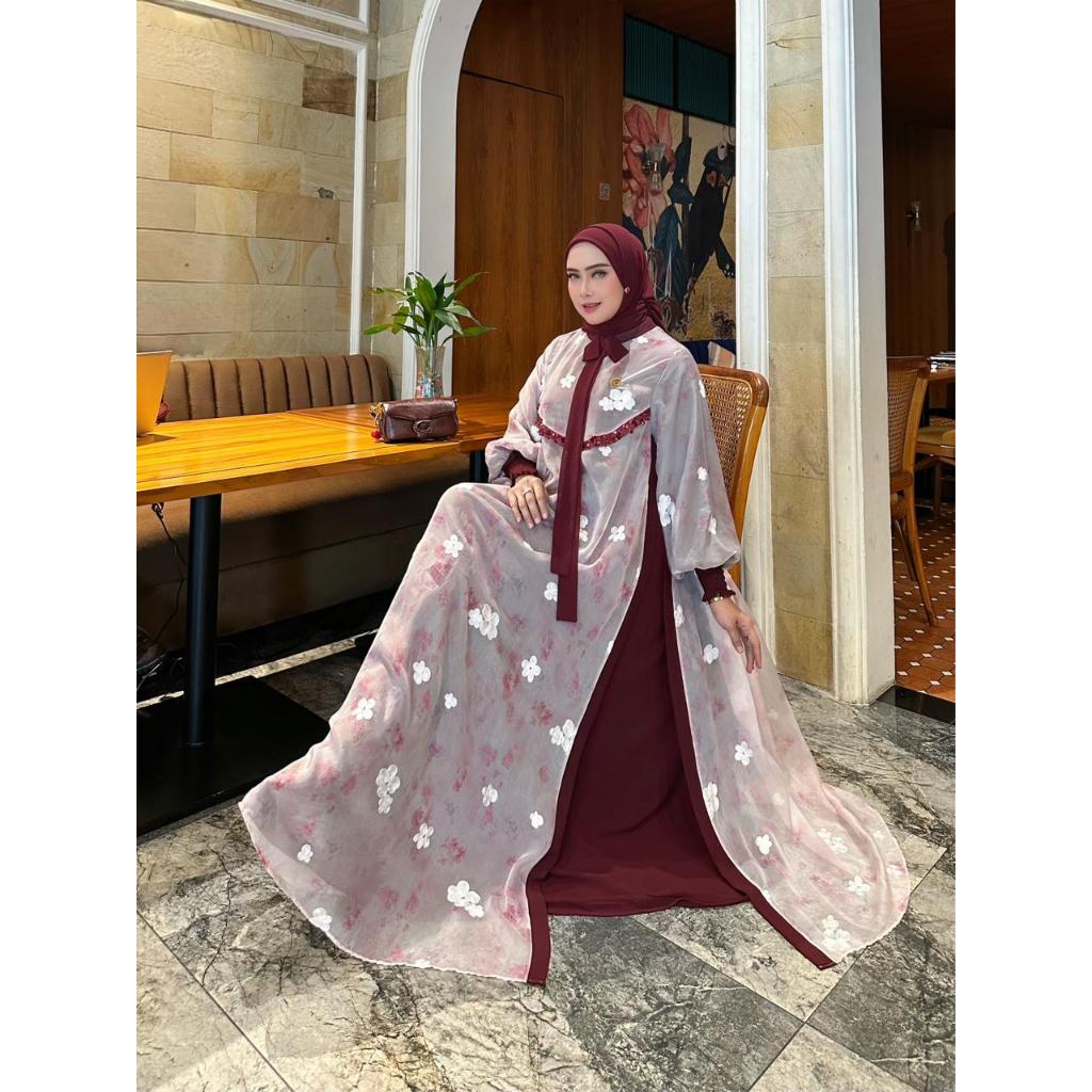 NINONA ORIGINAL GAMIS ZOYA SET 2IN1 GAMIS NINONA SET HIJAB TERBARU