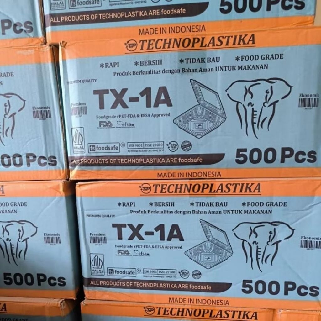 [ 1 Dus Isi 500 pcs ]  Mika Plastik Kemasan Kue TX-1A /  UK 20x 20 Box TX- 1A Mika Kue