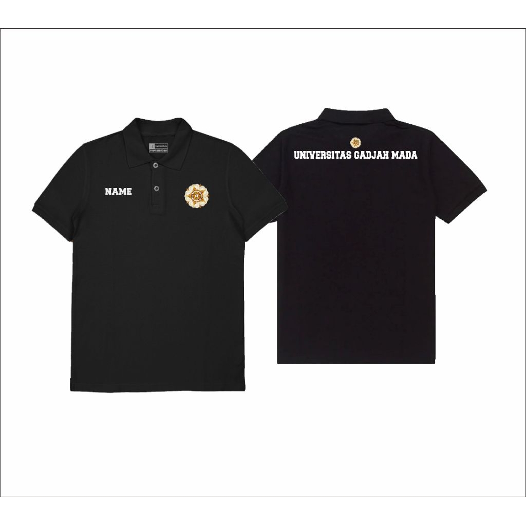 Kaos Polo UGM Custom Universitas Gadjah Mada Hitam Navy