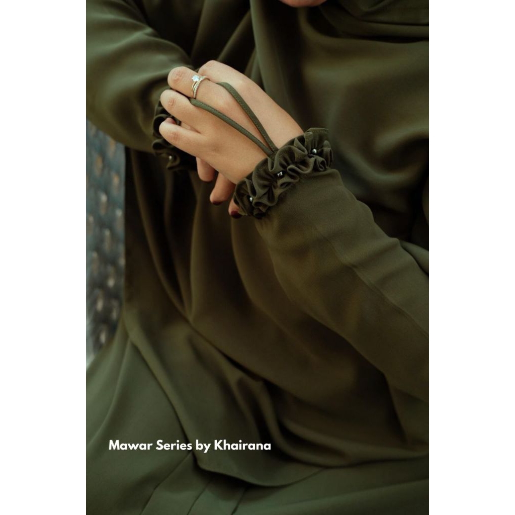 Gamis Eid Series Mawar - Mecca anti UV | Gamis Khairana Muslim Wear