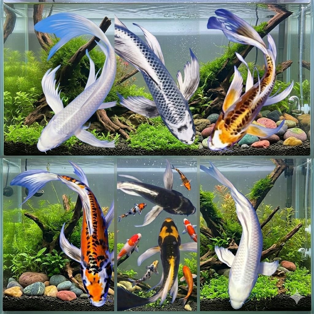 hisan aquarium dan aquascape koi slayer kobuto black and gold 7-10cm