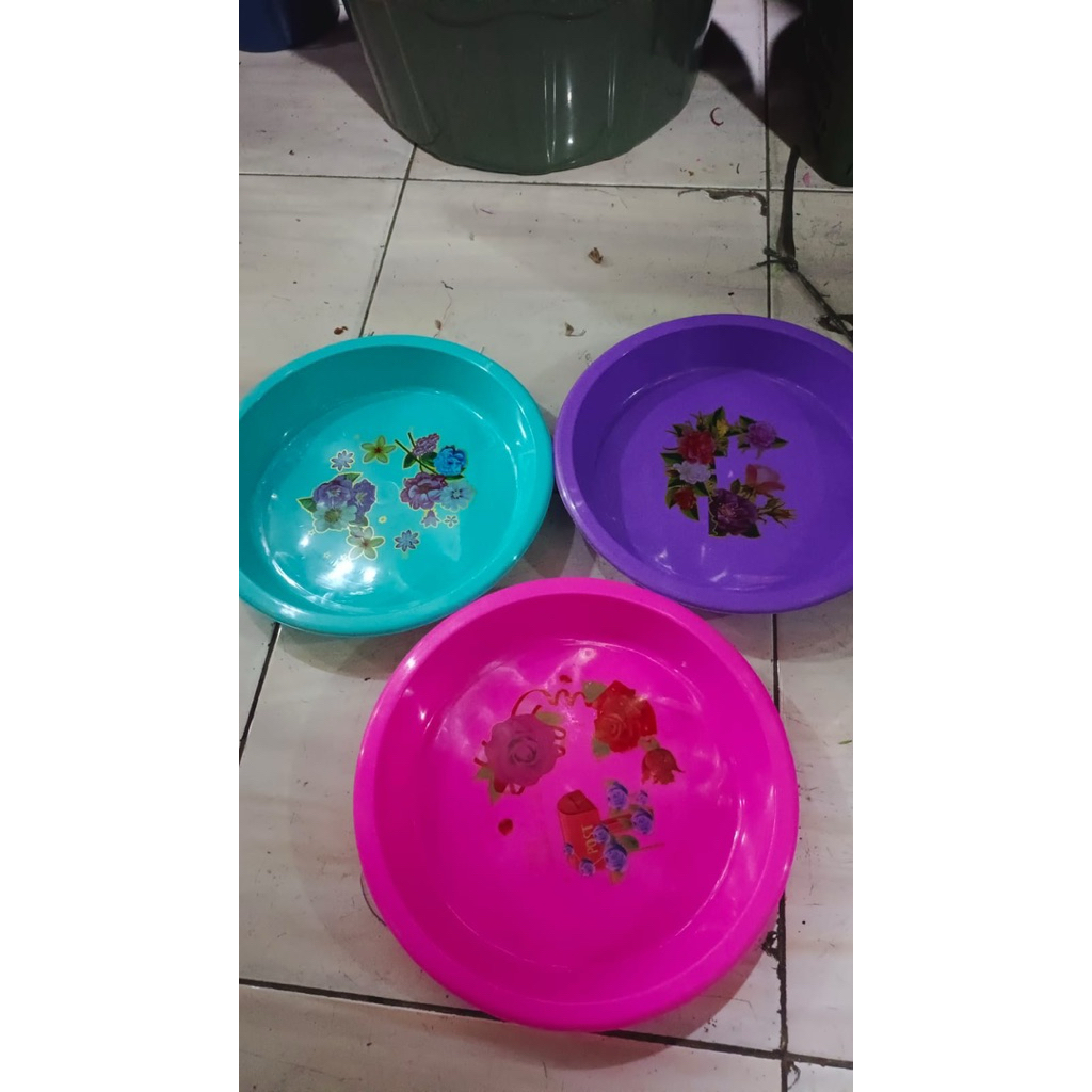 Nampan Bulat motif bunga plastik 12pc | Nampan kebuli | Nampan buah | Nampan acara