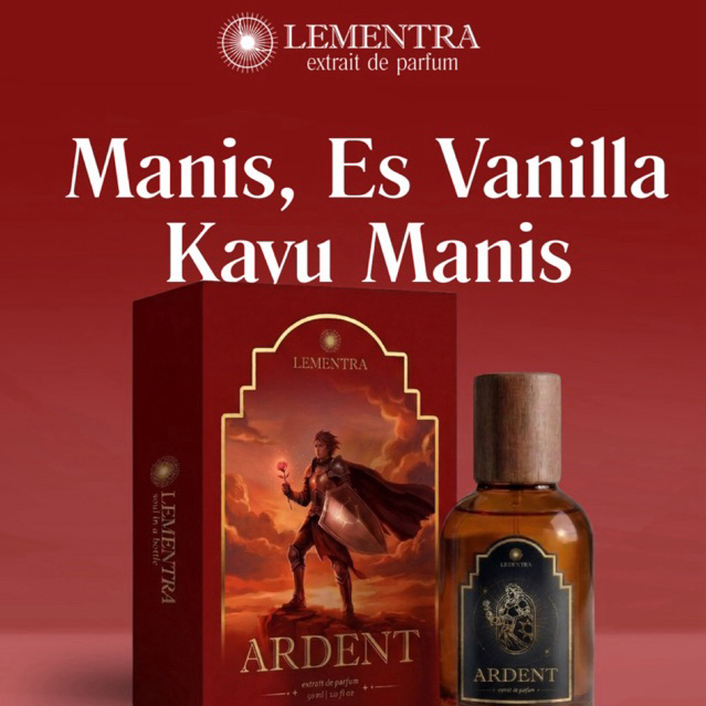 Lementra Ardent Extrait de Parfum 30ML Ketahanan 12 Jam - Fresh Vanilla, Cinnamon, Warm Spicy