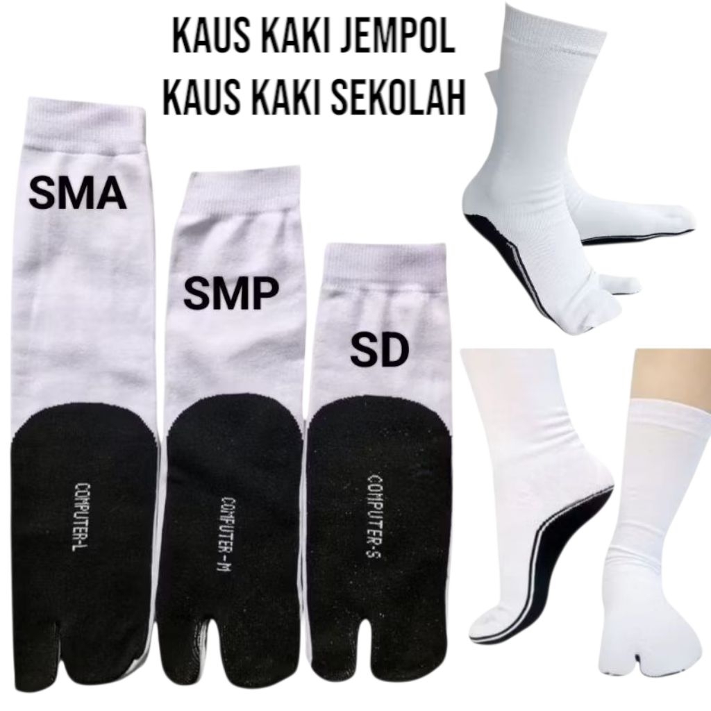 3 Pasang Kaus Kaki Jempol Muslimah Kaus Kaki Sekolah
