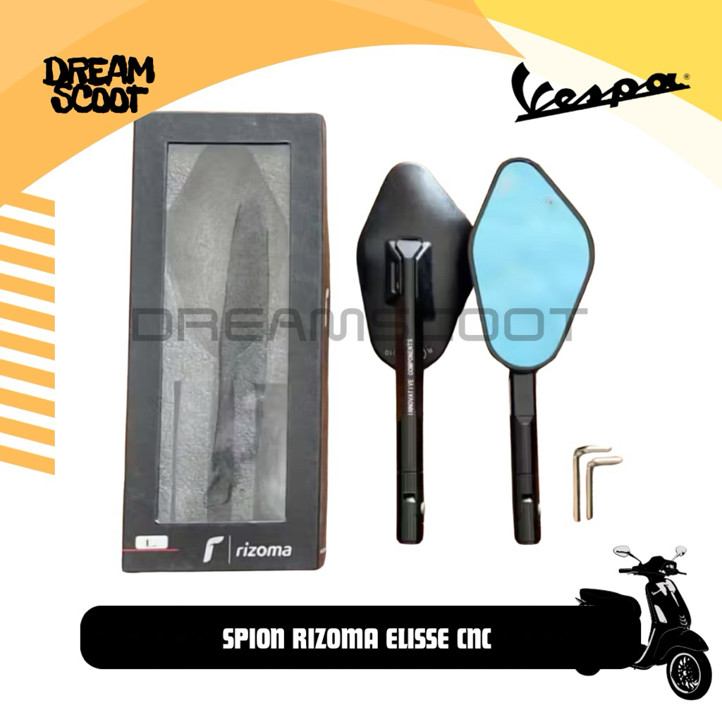 Spion rizoma Ellise Silver vespa Sprint Vespa primavera Vespa s Vespa LX Vespa GTS Spion Vespa matic