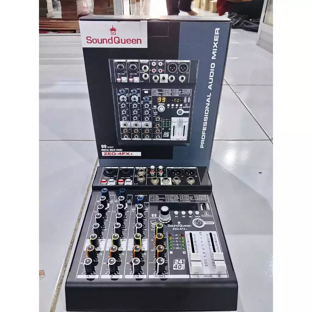 MIXER AUDIO SOUNDQUEEN ZED 4 FX+ 4 CH MIXER SOUNDQUEEN ZED 4FX+